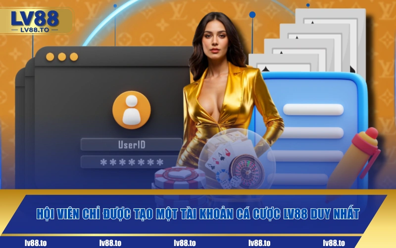 Hội viên chỉ được tạo một tài khoản cá cược LV88 duy nhất