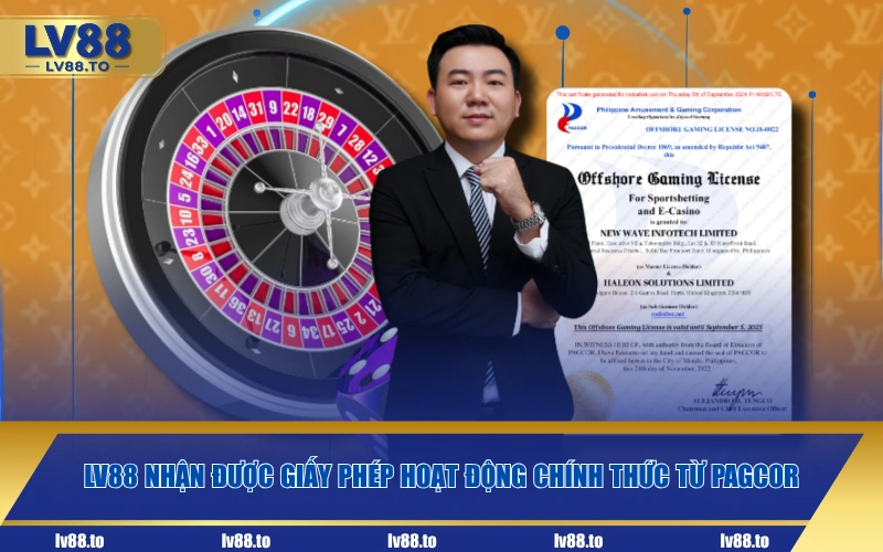 LV88 nhận được giấy phép hoạt động chính thức từ PAGCOR