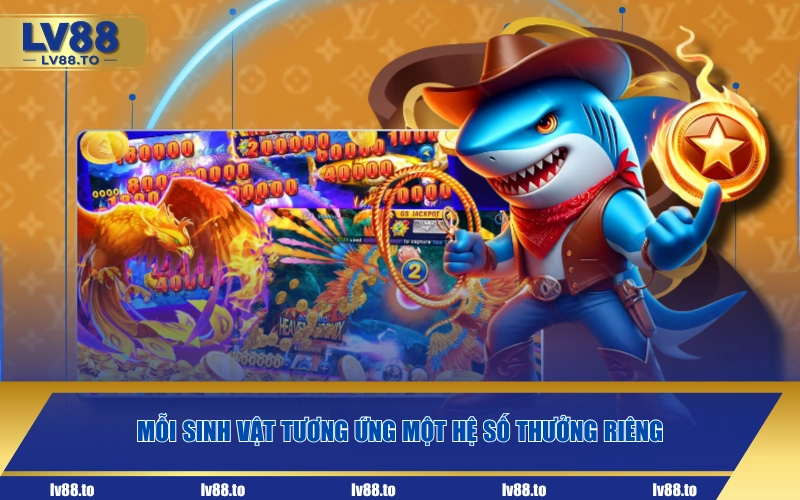 Mỗi sinh vật tương ứng một hệ số thưởng riêng
