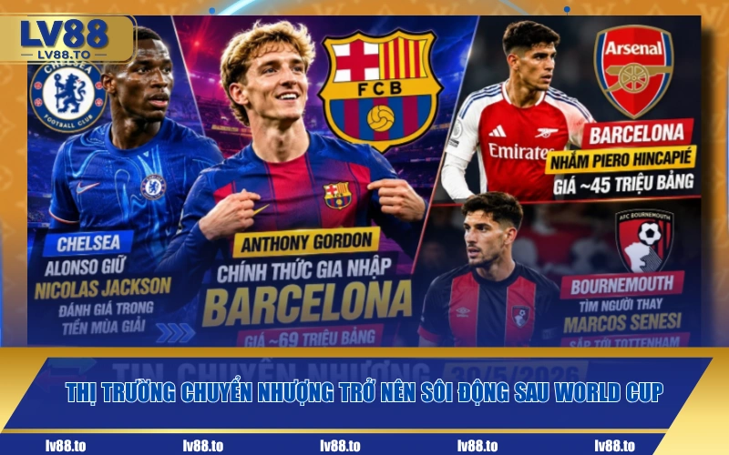 Thị trường chuyển nhượng trở nên sôi động sau World Cup